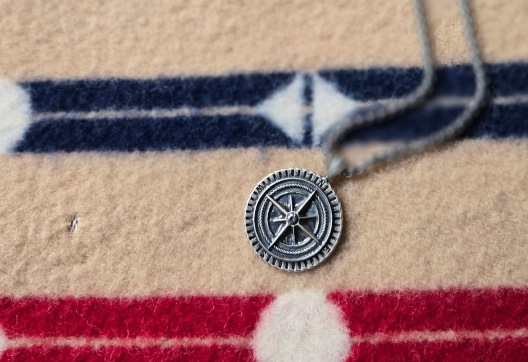 Sterling Silver Compass Pendant